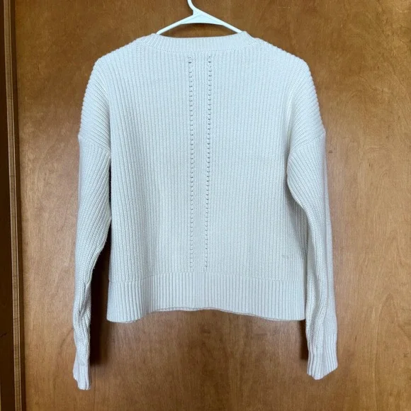 Duluth Trading Co Cream Knit Sweater Size S Cotton‎ Blend Cozy Casual Top - Picture 7 of 11